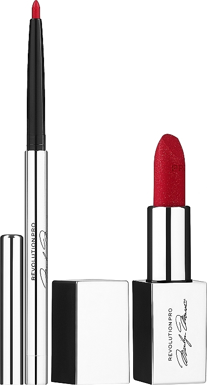 Zestaw - Revolution Pro Set For Lips X Marilyn Red (lipstick/3.6g + lip/pen/0.18g) — Zdjęcie N2