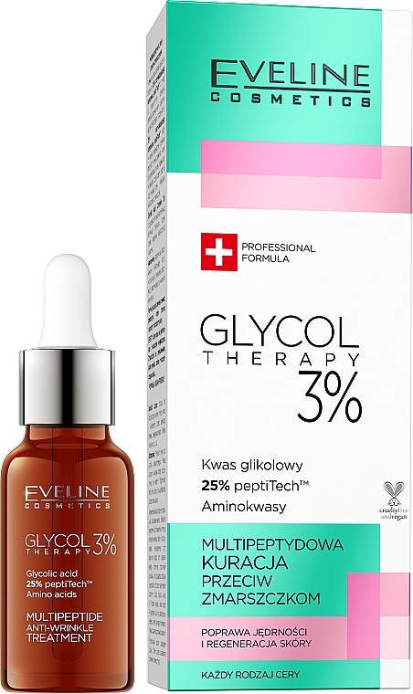 Multipeptydowa kuracja przeciw zmarszczkom - Eveline Cosmetics Glycol Therapy 3%