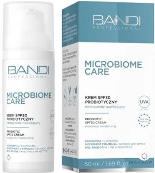 Intensywnie nawilżający krem do twarzy - Bandi Professional Microbiome Care Probiotic Cream Spf30 — Zdjęcie 50 ml