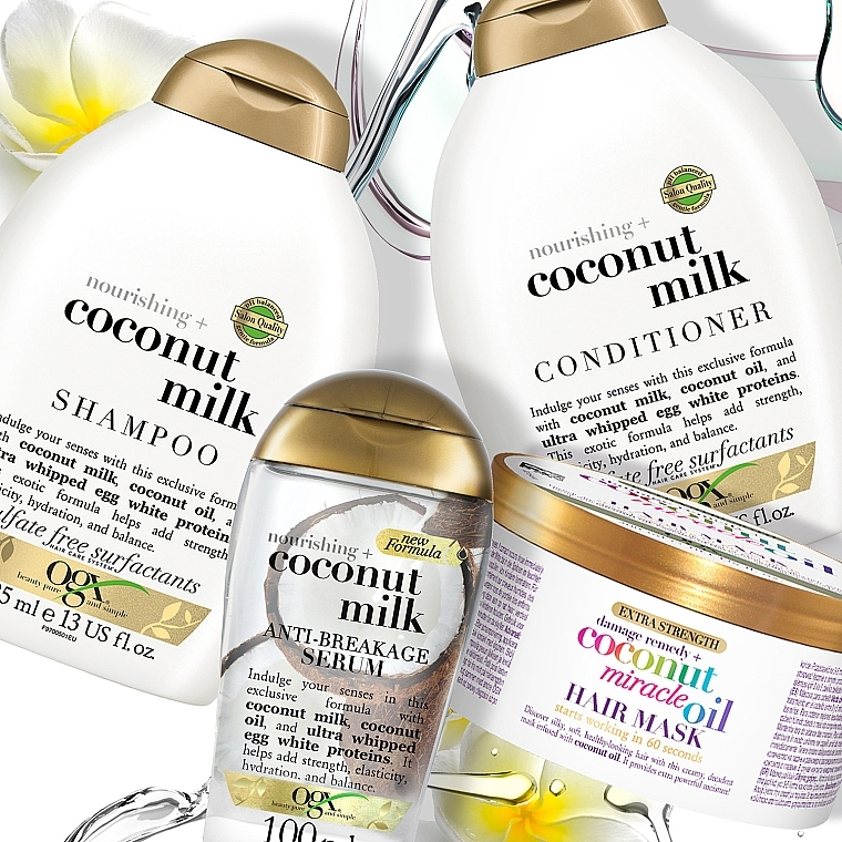 Maska z olejkiem kokosowym do włosów zniszczonych - OGX Coconut Miracle Oil Hair Mask — Zdjęcie N8