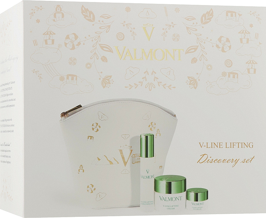 Zestaw do pielęgnacji twarzy - Valmont V-Line Lifting Discovery Set (f/cr/30ml + eye/cr/5ml + f/conc/15ml + bag) — Zdjęcie N2