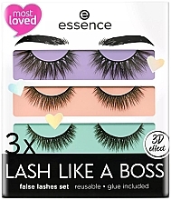 Zestaw sztucznych rzęs - Essence Set 3 x Lash Like A Boss 01-My Most Loved Lashes False Eyelashes — Zdjęcie N1