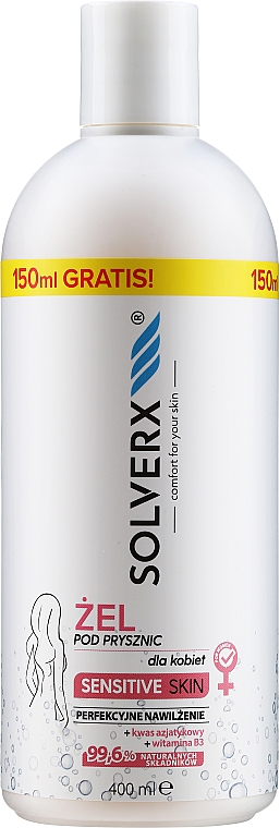 Żel pod prysznic - Solverx Sensitive Skin Shower Gel — Zdjęcie N1