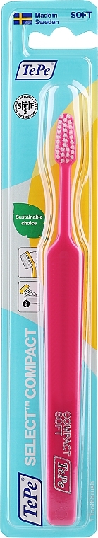 Szczoteczka do zębów Select Compact Soft, miękka, malinowa - TePe Comfort Toothbrush — Zdjęcie N1