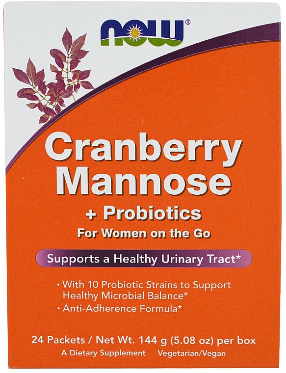 Naturalny suplement Żurawina - Now Foods Cranberry Mannose + Probiotics — Zdjęcie N1