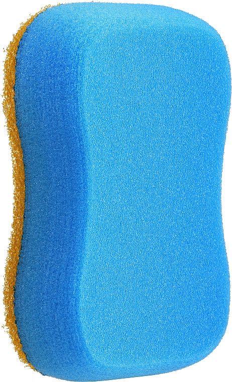 Antycellulitowa gąbka pod prysznic, żółto-niebieska - LULA — Zdjęcie N1