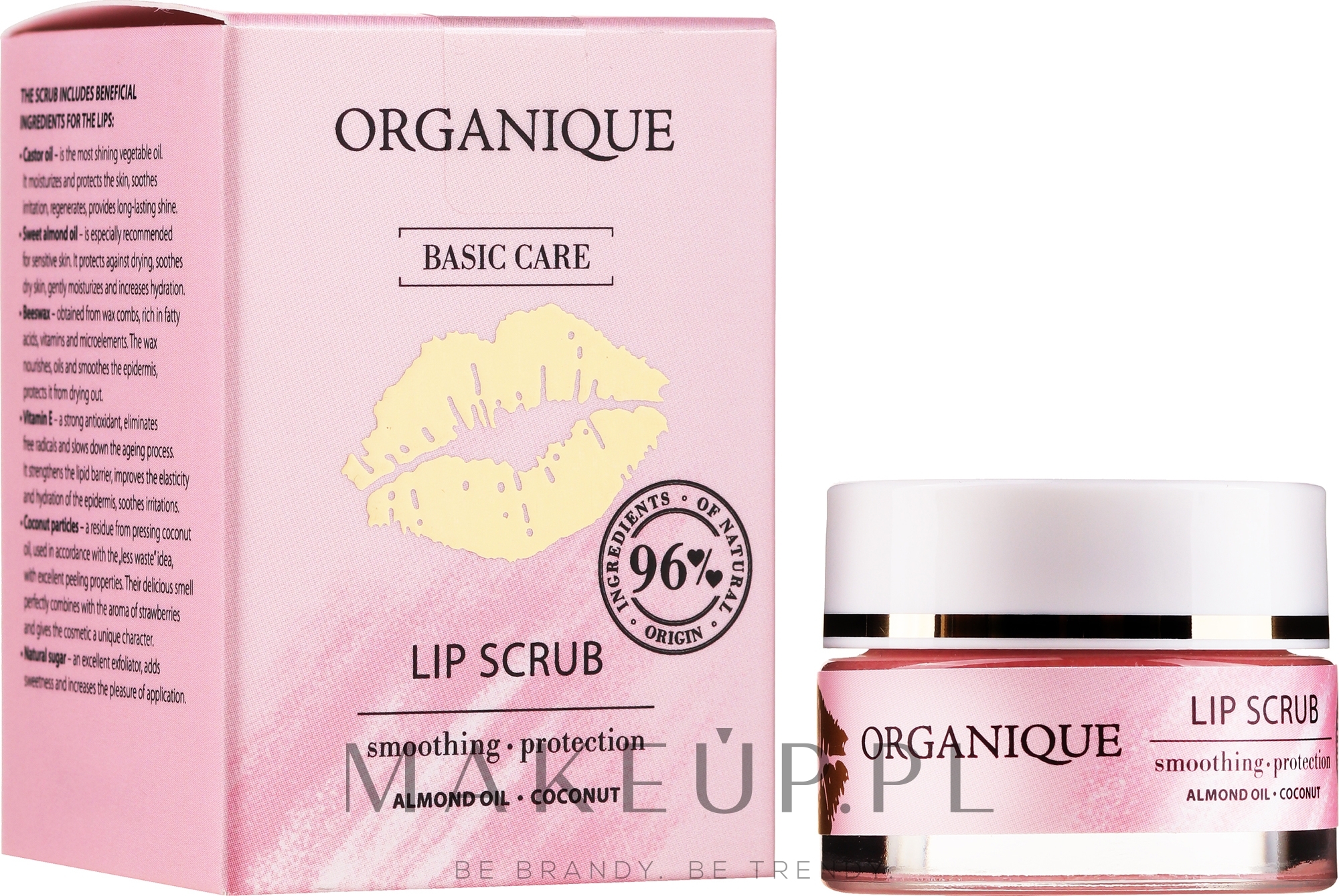 Peeling do ust Migdał i kokos - Organique Basic Care Lip Peeling — Zdjęcie 15 ml