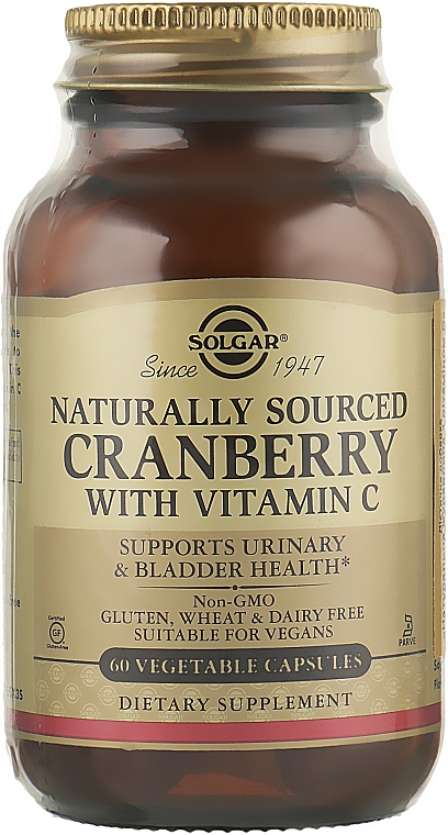 Suplement diety Naturalna żurawina z witaminą C - Solgar Natural Cranberry With Vitamin C — Zdjęcie N3