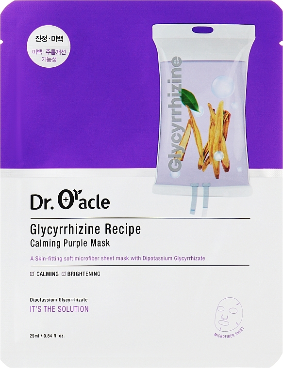 Maseczka do twarzy w płachcie z ekstraktem z korzenia lukrecji - Dr. Oracle Glycyrrhizine Recipe Calming Purple Mask — Zdjęcie N1