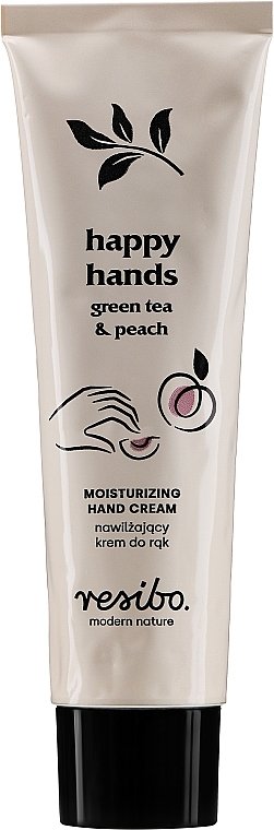 WYPRZEDAŻ Nawilżający krem do rąk Zielona herbata i brzoskwinia - Resibo Happy Hands Moisturizing Hand Cream * — Zdjęcie N1