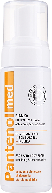 Odbudowująco-naprawcza pianka do twarzy i ciała - Farmona Pantenol Med Regenerating And Reconstructive Face And Body Foam — Zdjęcie N1