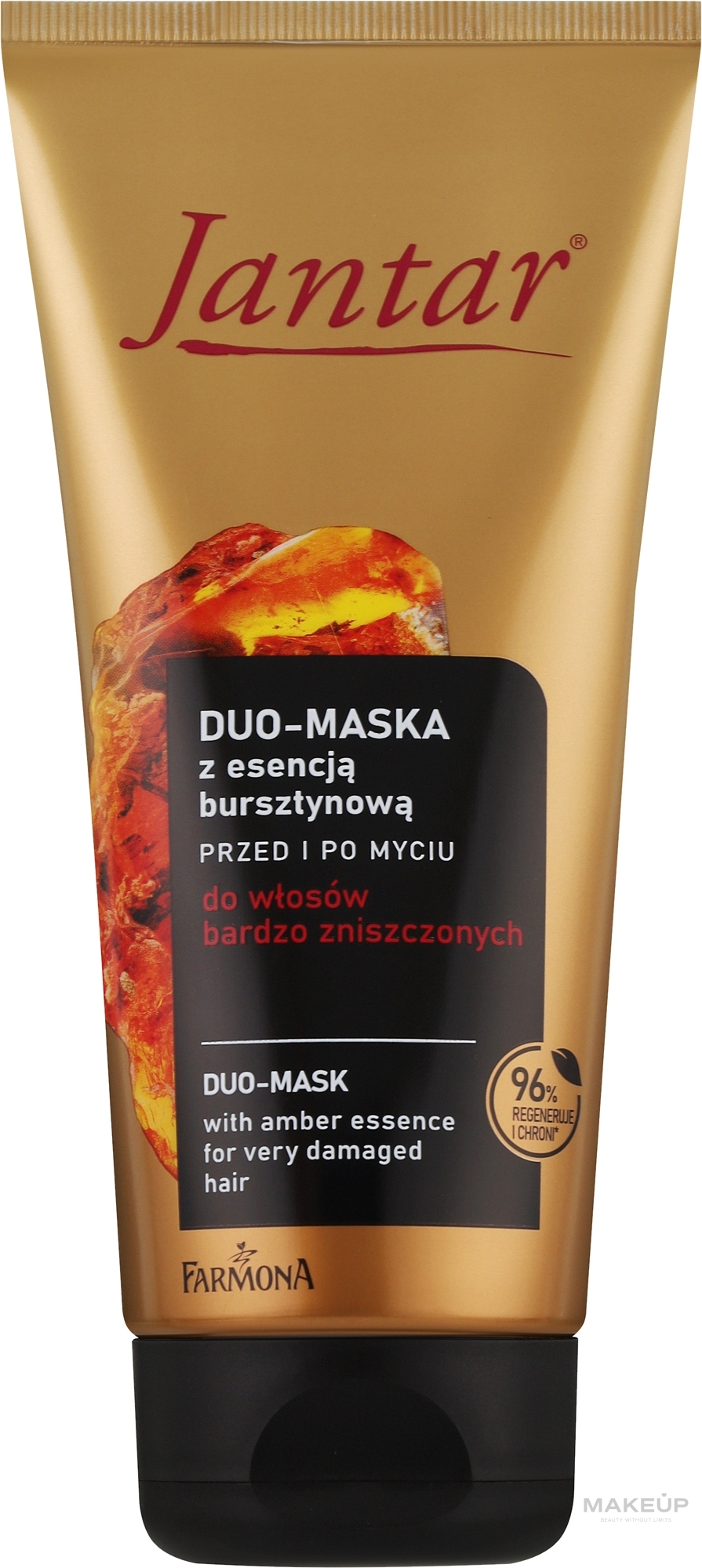 Maska z bursztynową esencją do włosów bardzo zniszczonych - Farmona Jantar Duo-Mask — Zdjęcie 200 ml