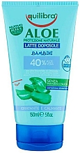 Kojące mleczko nawilżające dla dzieci po oparzeniach słonecznych - Equilibra Aloe Vera After Sun Milk Moisturizing and Calming For Kids — Zdjęcie N1