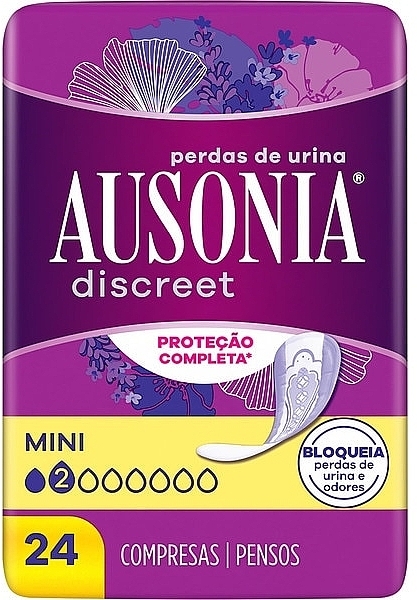 Mini podpaski urologiczne 24 szt - Ausonia Discreet Mini — Zdjęcie N1