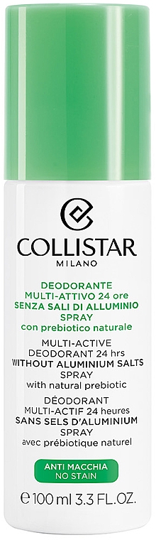 Dezodorant w sprayu bez soli i glinu - Collistar Multi-Active Deodorant Without Aluminium Salts 24 Hours Spray