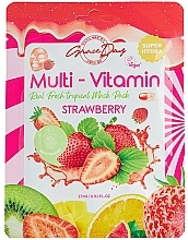 Maska w płachcie z ekstraktem z truskawek - Grace Day Multi-Vitamin Strawberry Mask Pack — Zdjęcie N1