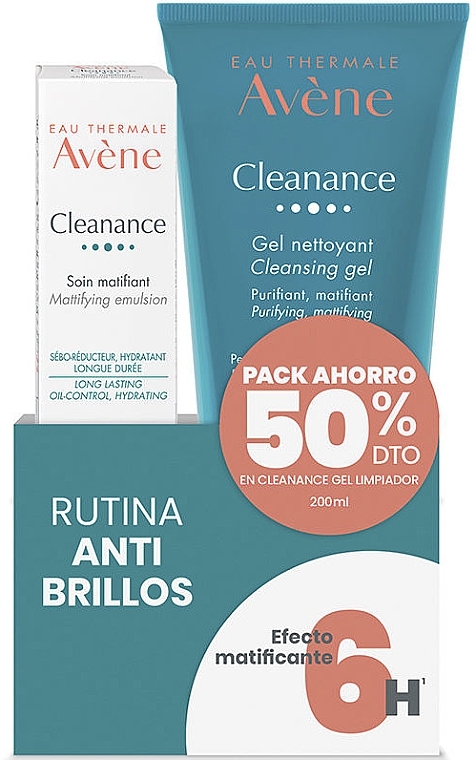 Zestaw dla mężczyzn - Avene Cleanance Anti-Shine Routine (f/emulsion/40ml + cl/gel/200ml) — Zdjęcie N1