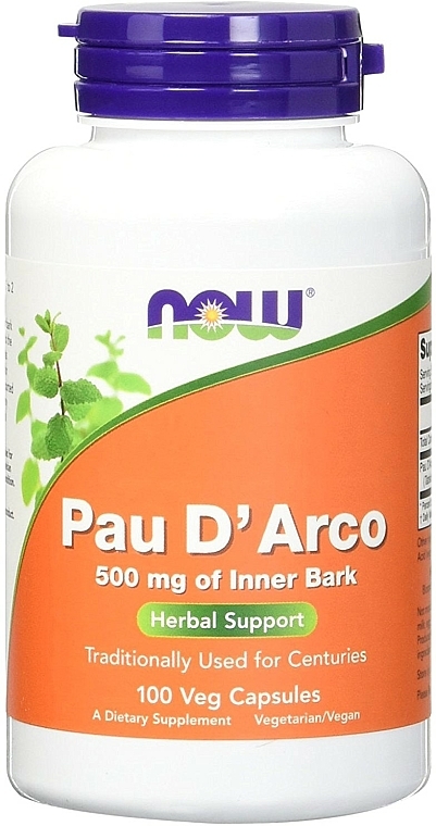 Kapsułki Kora drzewa mrówkowego 500 mg - Now Foods Pau D'Arco — Zdjęcie N1