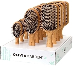 Zestaw szczotek do włosów, 12 sztuk - Olivia Garden Bamboo Touch Combo Display — Zdjęcie N1