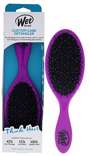 Szczotka do włosów grubych - Wet Brush Custum Care Detangler Fot Thik Hair Purple — Zdjęcie N4