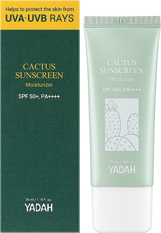 Krem nawilżający z filtrem przeciwsłonecznym - Yadah Cactus Sunscreen Moisturizer SPF50+ PA++++ — Zdjęcie N2