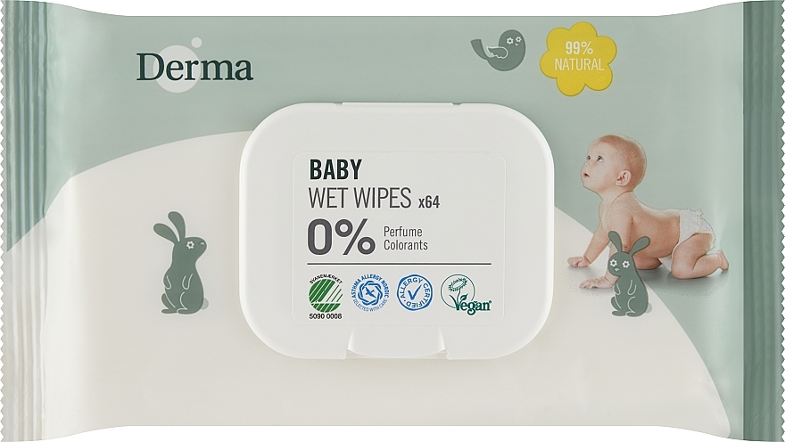 Nawilżające chusteczki oczyszczające dla dzieci - Derma Baby Wet Wipes — Zdjęcie N2