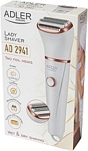 Bezprzewodowa golarka elektryczna dla kobiet, biała - Adler Lady Shaver Wet & Dry Shaving AD 2941 — Zdjęcie N5