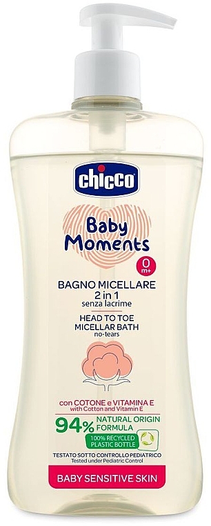 Micelarny płyn do kąpieli 2 w 1 500 ml - Chicco Baby Moments — Zdjęcie N1