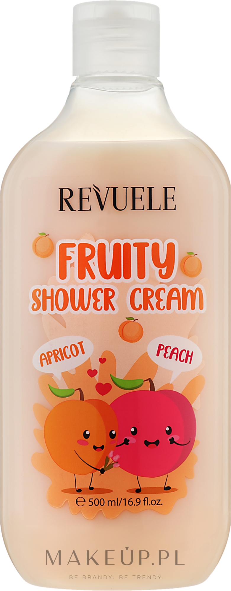 Owocowy krem pod prysznic Morela i brzoskwinia - Revuele Fruity Shower Cream Apricot and Peach — Zdjęcie 500 ml