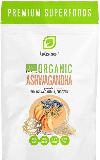 Suplement diety Ashwagandha, w proszku - Intenson Organic Ashwagandha — Zdjęcie N1