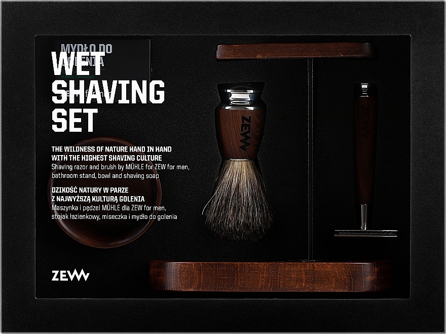 PRZECENA! Zestaw dla mężczyzn Domowy Barbershop - Zew For (soap/85ml + razor/1psc + sh/brush/1pcs + sh/cup/1pcs + sh/stand/1pcs) * — Zdjęcie N1