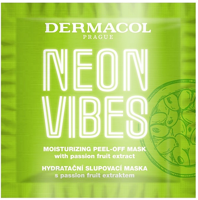 Nawilżająca maseczka peel-off do twarzy z ekstraktem z marakui - Dermacol Neon Vibes Moisturizing Peel-Off Mask — Zdjęcie N1