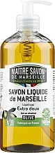Marsylskie mydło w płynie Oliwkowe - Maitre Savon De Marseille Savon Liquide De Marseille Olive Liquid Soap — Zdjęcie N1