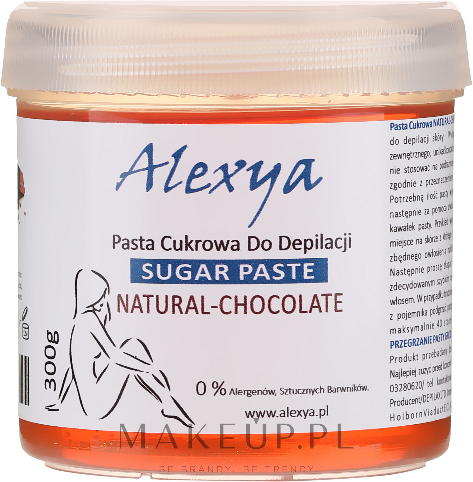 Pasta cukrowa do depilacji Czekolada - Alexya Sugar Paste Natural Chocolate  — Zdjęcie 300 g