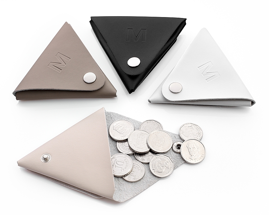 Portmonetka na drobne, beżowa Triangle - MAKEUP Triangle Coin-Purse Pu Leather Beige — Zdjęcie N4