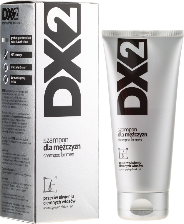 Szampon dla mężczyzn przeciw siwieniu ciemnych włosów - DX2 Shampoo — Zdjęcie N1