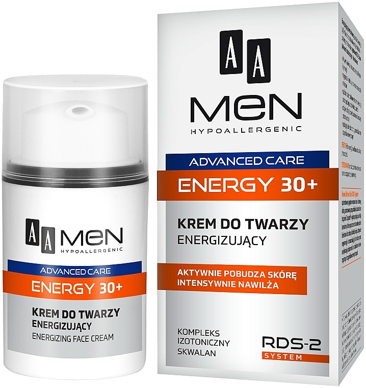 Energizujący krem do twarzy dla mężczyzn 30+ - AA Men Advanced Care Energy Face Cream Energizing