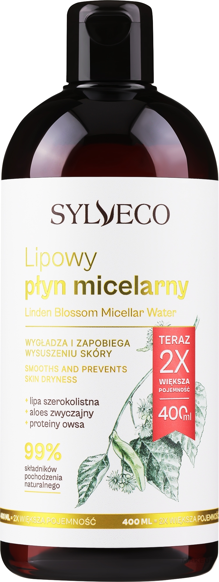 Płyn micelarny z ekstraktem z lipy i aloesu - Sylveco — Zdjęcie 400 ml