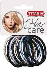 Gumki do włosów, 9 szt., kolorowe - Titania Hair Care — Zdjęcie N1