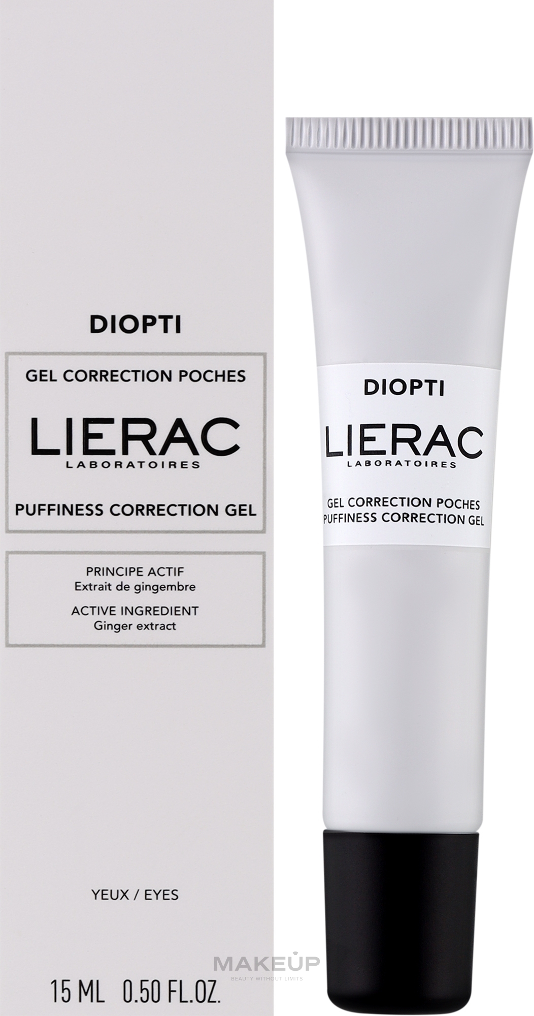 Żel zmniejszający opuchliznę pod oczami - Lierac Diopti Puffiness Correction Gel — Zdjęcie 15 ml