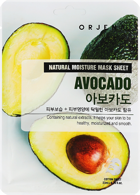 Maska w płachcie z ekstraktem z awokado - Orjena Natural Moisture Avocado Mask Sheet — Zdjęcie N1