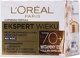 PRZECENA! Przeciwzmarszczkowy krem odżywczy na noc Ekspert wieku 70+ - L'Oreal Paris Age Specialist Night Cream * — Zdjęcie N3