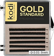 Sztuczne rzęsy Gold Standart D 0.03 (6 rzędów: 9 mm) - Kodi Professional — Zdjęcie N1