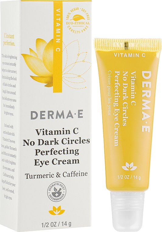 Krem na cienie pod oczami z witaminą C, kurkumą i kofeiną - Derma E Vitamin C No Dark Circles Perfecting Eye Cream — Zdjęcie N2