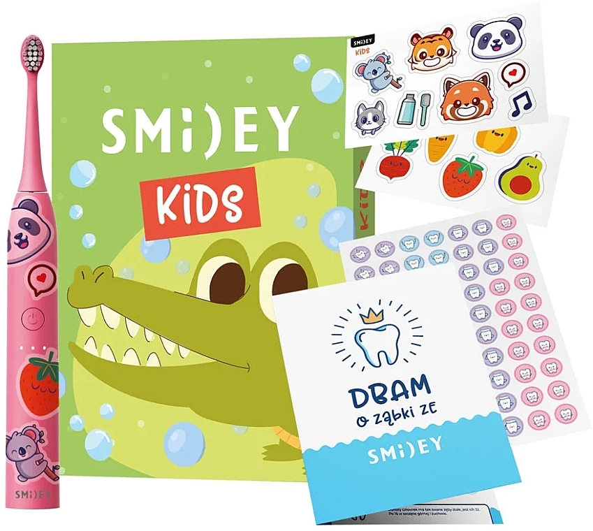 Szczoteczka elektryczna dla dzieci, różowa - Smiley Kids — Zdjęcie N1