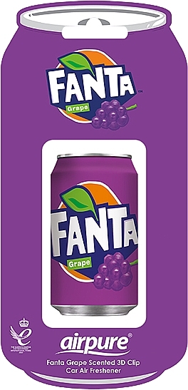 Odświeżacz powietrza do samochodu Fanta Grape - Airpure Car Vent Clip Air Freshener Fanta Grape — Zdjęcie N1