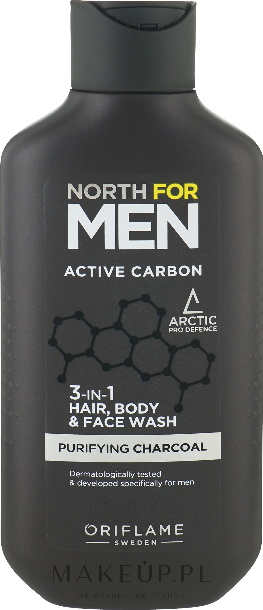 Szampon i żel pod prysznic 3 w 1 - Oriflame North For Men Active Carbon 3in1 Hair, Body & Face Wash — Zdjęcie 250 ml