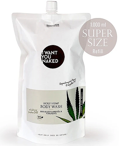 Żel pod prysznic z olejem z nasion i witaminą E - I Want You Naked Holy Hemp Body Wash (Refill) — Zdjęcie N2