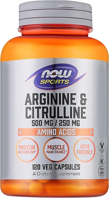 Aminokwasy Arginina i cytrulina - Now Foods Arginine & Citrulline Sports — Zdjęcie N1