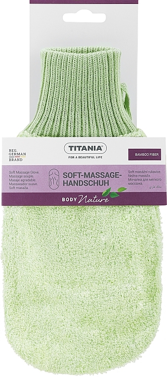 Złuszczająca rękawica do masażu, jasnozielona - Titania — Zdjęcie N1
